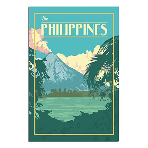 QDJH The Philippines Vintage Travel Poster Painting Poster Modern Family Canvas Art Poster Bedroom Decorative von QDJH