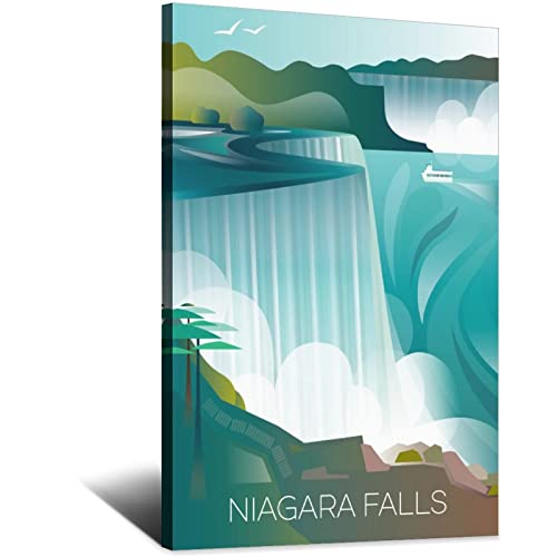 QDJH Vintage-Reise-Poster NIAGARA FALLS Malerei Poster Schlafzimmer Deko von QDJH