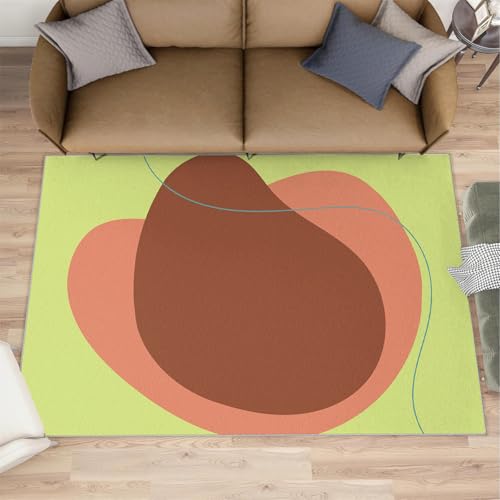 Abstrakter geometrischer Teppich einfacher Schlafzimmerteppich Aquarell-Teppiche mit abstraktem Muster unregelmäßig bedruckter Teppich rutschfester Wohnzimmerteppich waschbarer Teppiche 180x240 cm von QDJKBL