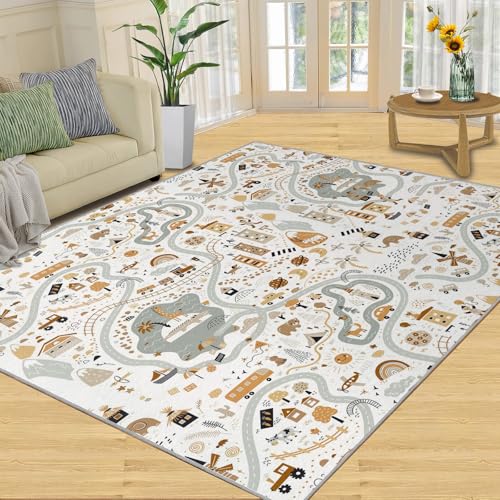 Niedliche Zoo-Teppiche für Schlafzimmer, Cartoon-Kinder-Tierteppich, Zoo-Karten-Teppich, Klassenzimmer-Dekorationen, maschinenwaschbarer Flächenteppich für Jungenzimmer, Kinderzimmer 160x220 cm Niedliche Zoo-Teppiche für Schlafzimmer, Cartoon-Kinder-Tierteppich, Zoo-Karten-Teppich, Klassenzimmer-Dekorationen, maschinenwaschbarer Flächenteppich für Jungenzimmer, Kinderzimmer 160x220 cm von QDJKBL