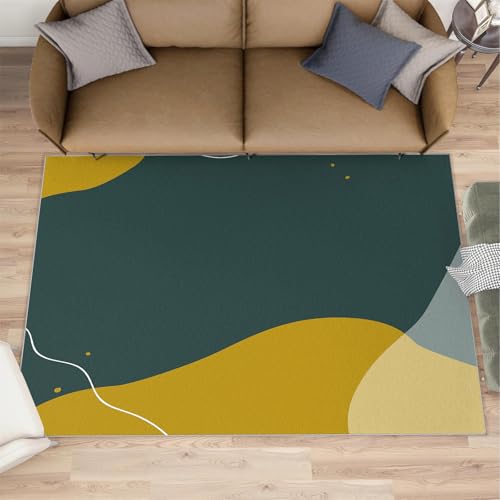 QDJKBL Abstrakter geometrischer Teppiche unregelmäßig bedruckter Teppich nordischer mittelalterlicher Teppichboden für Schlafzimmer Patchwork-Muster-Teppich einfacher waschbarer Teppiche 180x240 cm von QDJKBL