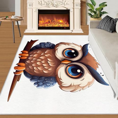 QDJKBL Eulenteppich Cartoon-Tierteppich 3D-süßer Eulenteppich Kinderteppich für Schlafzimmer Vogelmotiv Teppich für Wohnzimmer Arbeitszimmer Kinderzimmer Fußmatte maschinenwaschbar 180x220 cm QDJKBL Eulenteppich Cartoon-Tierteppich 3D-süßer Eulenteppich Kinderteppich für Schlafzimmer Vogelmotiv Teppich für Wohnzimmer Arbeitszimmer Kinderzimmer Fußmatte maschinenwaschbar 180x220 cm von QDJKBL