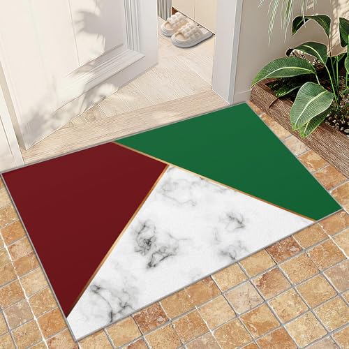 QDJKBL Europäischer Geometrischer Teppich Vergoldet Gestreifter Weißer Marmorteppich Moderne Einfache rutschfeste Fußmatte für Schlafzimmer Wohnzimmer Eingangsbereich Flur 60x120 cm von QDJKBL