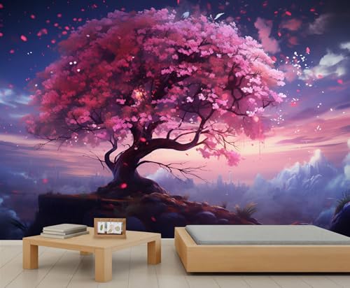 QDJKBL Fantasy-Baum-Wandbild, Kirschblütenbaum-Wandbilder, Natur-Wandbild, japanische Wald-Tapete, verträumte Kirschblüten-Tapete für Schlafzimmer und Wohnzimmer 100 x 70 cm QDJKBL Fantasy-Baum-Wandbild, Kirschblütenbaum-Wandbilder, Natur-Wandbild, japanische Wald-Tapete, verträumte Kirschblüten-Tapete für Schlafzimmer und Wohnzimmer 100 x 70 cm von QDJKBL