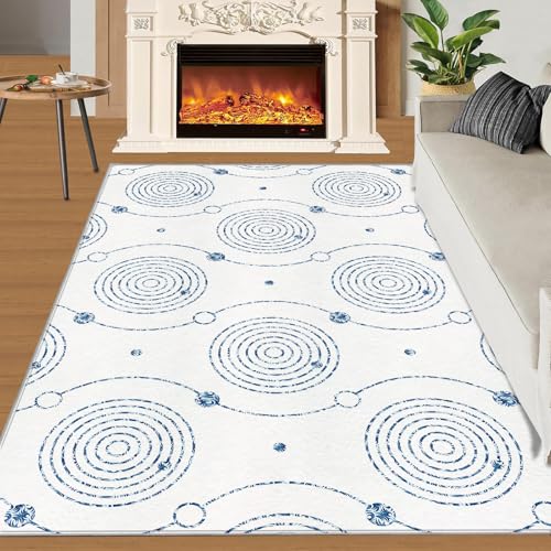 QDJKBL Kreisförmig Geometrische Teppiche Moderner Schlichter Weißer Teppich Geometrischer Schlafzimmerteppich Waschbar Faltbar für Wohnzimmer Arbeitszimmer Fußmatten Veranda 70x140 cm QDJKBL Kreisförmig Geometrische Teppiche Moderner Schlichter Weißer Teppich Geometrischer Schlafzimmerteppich Waschbar Faltbar für Wohnzimmer Arbeitszimmer Fußmatten Veranda 70x140 cm von QDJKBL