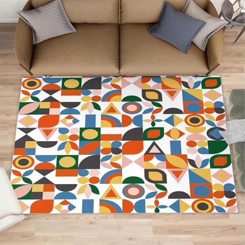 QDJKBL Mittelalterlicher geometrischer Teppich Aquarell abstrakte geometrische Teppiche bunter Teppich mit unregelmäßigem Muster Rutschfester Teppichboden für Kinderzimmer großer Teppiche 140x200 cm QDJKBL Mittelalterlicher geometrischer Teppich Aquarell abstrakte geometrische Teppiche bunter Teppich mit unregelmäßigem Muster Rutschfester Teppichboden für Kinderzimmer großer Teppiche 140x200 cm von QDJKBL