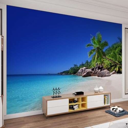 QDJKBL Strand Meer Wasser Landschaft 3D Wandbilder Tapete grüner Wald Kokosnussbäume Wandaufkleber Abziehbilder Urlaubsinsel Hawaii Wandbild für Wohndekor Wohnzimmer - 250 x 175 cm QDJKBL Strand Meer Wasser Landschaft 3D Wandbilder Tapete grüner Wald Kokosnussbäume Wandaufkleber Abziehbilder Urlaubsinsel Hawaii Wandbild für Wohndekor Wohnzimmer - 250 x 175 cm von QDJKBL
