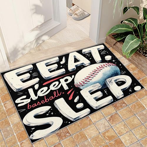 QDJKBL Vintage-Baseball-Sportteppich, schwarz-weißer Baseball-Teppich für Schlafzimmer, 3D-Sportteppich, Bequeme Fußmatte für Wohnzimmer, Schlafzimmer, Küche 50x80 cm QDJKBL Vintage-Baseball-Sportteppich, schwarz-weißer Baseball-Teppich für Schlafzimmer, 3D-Sportteppich, Bequeme Fußmatte für Wohnzimmer, Schlafzimmer, Küche 50x80 cm von QDJKBL