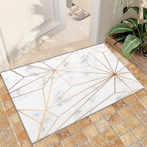 QDJKBL Weißer Marmor-Teppich Einfache Goldene Geometrie-Teppiche Moderner Teppich Mit Unregelmäßigem Druck Waschbarer Fusselfreier Teppiche für Schlafzimmer Fußmatten Veranda Büro 60x90 cm QDJKBL Weißer Marmor-Teppich Einfache Goldene Geometrie-Teppiche Moderner Teppich Mit Unregelmäßigem Druck Waschbarer Fusselfreier Teppiche für Schlafzimmer Fußmatten Veranda Büro 60x90 cm von QDJKBL