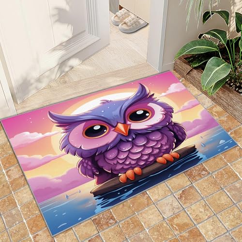 Teppich mit Cartoon-Eule lila Eulenteppich mit großen Augen Sonnenuntergang Meerestiere Teppiche süßer Tierteppich für Kinder weicher feiner flauschiger Teppich für Wohnzimmer Spielzimmer 60x140 cm Teppich mit Cartoon-Eule lila Eulenteppich mit großen Augen Sonnenuntergang Meerestiere Teppiche süßer Tierteppich für Kinder weicher feiner flauschiger Teppich für Wohnzimmer Spielzimmer 60x140 cm von QDJKBL