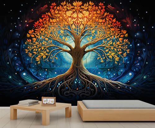 Wandbilder mit magischem Baum Wandbild mit Fantasiebaum Wandbild mit verzaubertem Wald Wandbilder mit Dschungelpflanzen Wanddekor helle Farbe große Tapete für Wohnzimmer und Schlafzimmer 400 x 280 cm Wandbilder mit magischem Baum Wandbild mit Fantasiebaum Wandbild mit verzaubertem Wald Wandbilder mit Dschungelpflanzen Wanddekor helle Farbe große Tapete für Wohnzimmer und Schlafzimmer 400 x 280 cm von QDJKBL