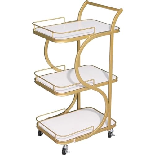 QDZC 3-stufiger Metall-Aufbewahrungswagen mit Griff und abschließbaren Rollen, Gold-Imitats-Marmor-Aufbewahrungsregale, mobiler Trolley, Servierwagen, Organizer für Küche Gold QDZC 3-stufiger Metall-Aufbewahrungswagen mit Griff und abschließbaren Rollen, Gold-Imitats-Marmor-Aufbewahrungsregale, mobiler Trolley, Servierwagen, Organizer für Küche Gold von QDZC