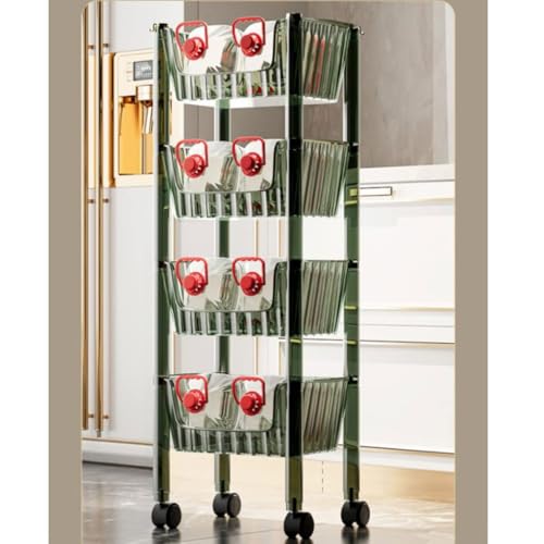 QDZC 4-teiliger kompakter Küchen-Aufbewahrungshilfe-Wagen mit Rollen, abnehmbare Kunststoff-Körbe für Gemüse und Obst, Aufbewahrungsregale, mobiler Wagen, Servierwagen, Organizer Green QDZC 4-teiliger kompakter Küchen-Aufbewahrungshilfe-Wagen mit Rollen, abnehmbare Kunststoff-Körbe für Gemüse und Obst, Aufbewahrungsregale, mobiler Wagen, Servierwagen, Organizer Green von QDZC