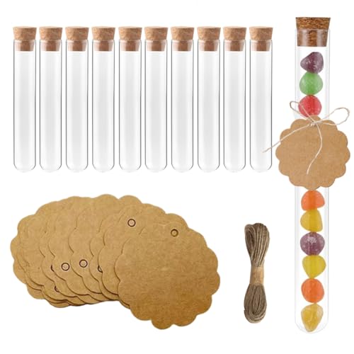 QEDBOJE 10 Stück Reagenzgläser für Blumen mit Korken für Gastgeschenke Candy Liquids Spices QEDBOJE 10 Stück Reagenzgläser für Blumen mit Korken für Gastgeschenke Candy Liquids Spices von QEDBOJE