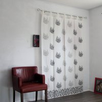 Handblock Bedruckte Baumwolltüre Vorhänge, Schleife Boho, Boho Druck, Monochrom von QEDECOR