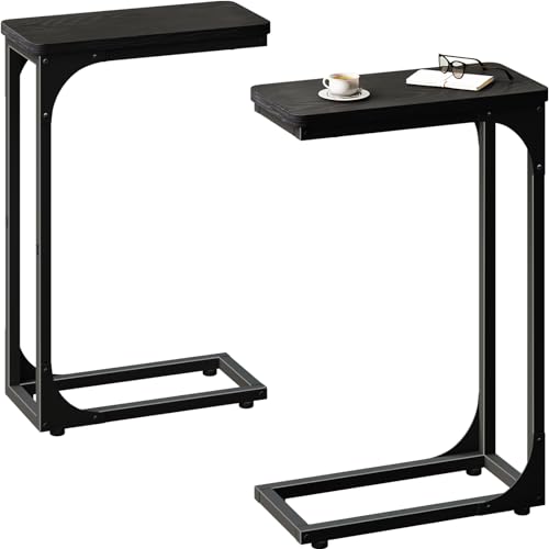 QEEIG Schmaler Beistelltisch in C-Form, 2er-Set, Wohnzimmer-Sets, schmal, Couchtische, Skunny, dünn, klein, 17,8 cm Breite, schwarz, ET017-18-B QEEIG Schmaler Beistelltisch in C-Form, 2er-Set, Wohnzimmer-Sets, schmal, Couchtische, Skunny, dünn, klein, 17,8 cm Breite, schwarz, ET017-18-B von QEEIG