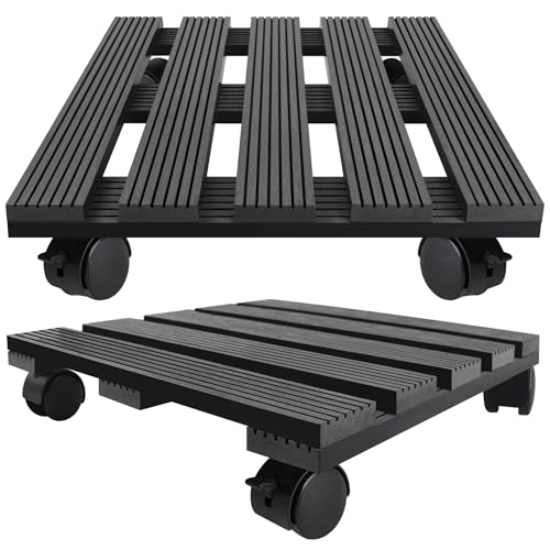 QEENTOE 2X WPC Pflanzenroller Tragkraft 100KG Rollbrett Pflanzen witterungsbestaendig Pflanzenroller für Außen- und Innenbereich Blumenroller Untersetzer Blumentopf mit Rollen - Anthrazit Quadrat QEENTOE 2X WPC Pflanzenroller Tragkraft 100KG Rollbrett Pflanzen witterungsbestaendig Pflanzenroller für Außen- und Innenbereich Blumenroller Untersetzer Blumentopf mit Rollen - Anthrazit Quadrat von QEENTOE