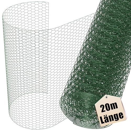 QEENTOE Maschendrahtzaun Höhe 100 cm Sechseckgeflecht Maschenweite 43 x 28 mm Drahtzaun Hasendraht PVC beschichtet Hexagonal Draht Gartenzaun ür Handwerk Huhn Coop Barriere Kaninchenkäfig - Länge 20 m QEENTOE Maschendrahtzaun Höhe 100 cm Sechseckgeflecht Maschenweite 43 x 28 mm Drahtzaun Hasendraht PVC beschichtet Hexagonal Draht Gartenzaun ür Handwerk Huhn Coop Barriere Kaninchenkäfig - Länge 20 m von QEENTOE