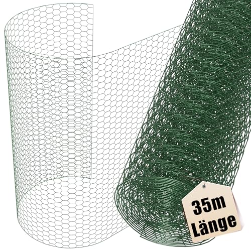 QEENTOE Maschendrahtzaun Höhe 100 cm Sechseckgeflecht Maschenweite 43 x 28 mm Drahtzaun Hasendraht PVC beschichtet Hexagonal Draht Gartenzaun ür Handwerk Huhn Coop Barriere Kaninchenkäfig - Länge 35 m QEENTOE Maschendrahtzaun Höhe 100 cm Sechseckgeflecht Maschenweite 43 x 28 mm Drahtzaun Hasendraht PVC beschichtet Hexagonal Draht Gartenzaun ür Handwerk Huhn Coop Barriere Kaninchenkäfig - Länge 35 m von QEENTOE