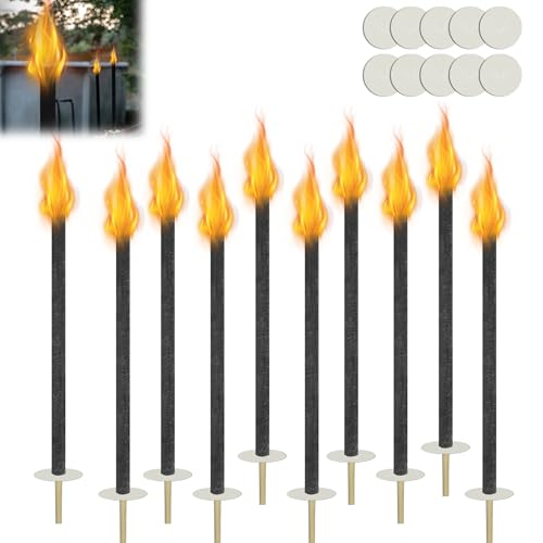 QEENTOE Wachsfackeln 10 Stück Fackeln Für Draußen Fackeln Nachtwanderung Draußen Fackeln Garten Lagerfeuer Outdoor Mit Handschutz 100 min Brennzeit QEENTOE Wachsfackeln 10 Stück Fackeln Für Draußen Fackeln Nachtwanderung Draußen Fackeln Garten Lagerfeuer Outdoor Mit Handschutz 100 min Brennzeit von QEENTOE