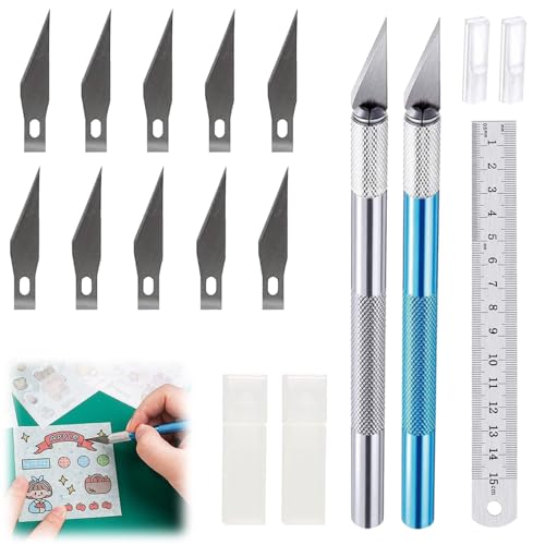 Skalpell Set, Cutter für DIY Art Work Cutting, Craft Cutter Set, Craft Cutting Tool, Bastelmesser, Bastelmesser Skalpell Set, Schnitzmesser Caving, Skulptur, Fensterfolie, Lackschutzfolien von QEEROYO