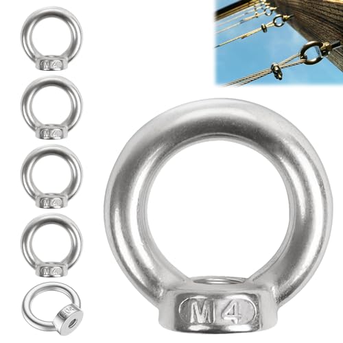 5 Stück Ringmuttern M4, Ringmutter, M4 Edelstahl Ringmutter, Augenmutter 304 Edelstahl, Ringösen M4, Ringösen Gewinde, Augenmuttern, Ringmutter Edelstahl, Ösenmutter Ringmuttern 5 Stück Ringmuttern M4, Ringmutter, M4 Edelstahl Ringmutter, Augenmutter 304 Edelstahl, Ringösen M4, Ringösen Gewinde, Augenmuttern, Ringmutter Edelstahl, Ösenmutter Ringmuttern von QEEROYO