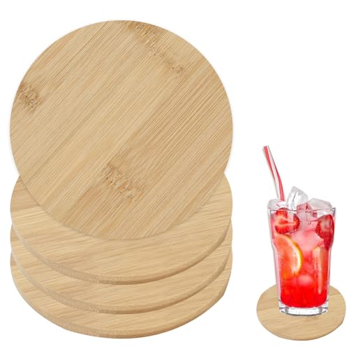 Untersetzer Gläser, Glasuntersetzer, Getränkeuntersetzer, Rund Glasuntersetzer, Untersetzer Holz Rund für Gläser, Untersetzer aus Holz, Untersetzer Getränke für Getränke, Bier, Glas, Tassen von QEEROYO