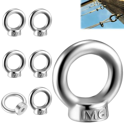 6 Stück Ringmuttern M6, Ringmutter, M6 Edelstahl Ringmutter, Augenmutter 304 Edelstahl, Ringösen M6, Ringösen Gewinde, Augenmuttern, Ringmutter Edelstahl, Ösenmutter Ringmuttern 6 Stück Ringmuttern M6, Ringmutter, M6 Edelstahl Ringmutter, Augenmutter 304 Edelstahl, Ringösen M6, Ringösen Gewinde, Augenmuttern, Ringmutter Edelstahl, Ösenmutter Ringmuttern von QEEROYO