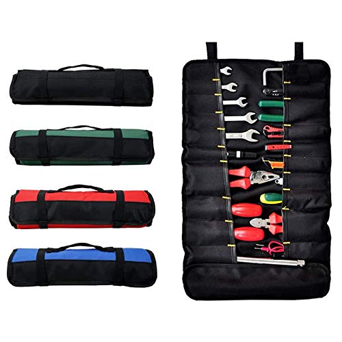 QEES Werkzeugtasche Rolltasche Ordnungstasche Aufbewahrungsbeutel für kleine Dinge, für Elektriker Tischler Techniker GJB01-Rot von QEES
