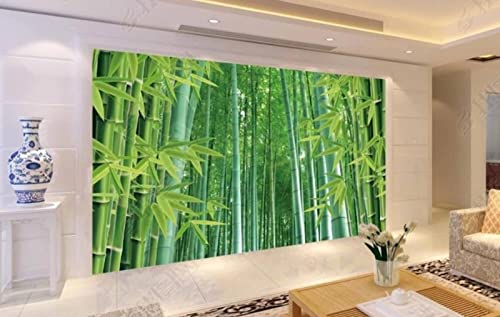 Tapeten Fototapete 3D Effekt Grüner Bambuswald Wandbilder Tapete Wandtapete Für Schlafzimmer Wohnzimmer 400x280cm-SJJ17111 von QEETapete