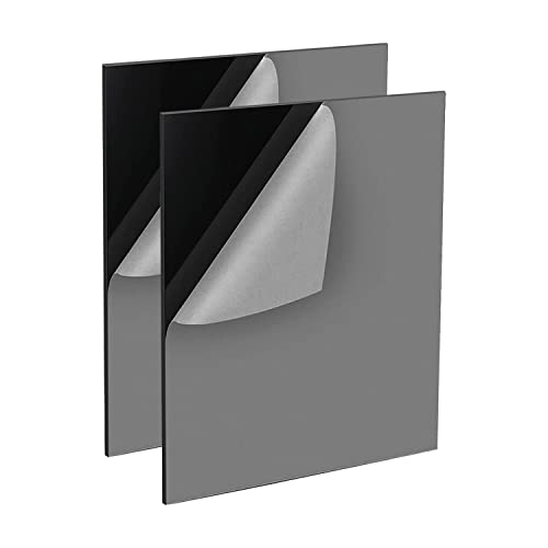 QEEYON 2 PCS Schwarz Acrylglas Platte A3 2MM Schwarz Acrylplatten Quadrat Groß Acrylplatte 2MM Laserschneidbar Kunststoffplatte für Schilder, DIY Display Projekte Handwerk, Malerei 42 x 29.7cm von QEEYON