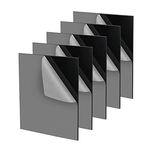QEEYON 5 PCS Schwarz Acrylglas Platte A5 2MM Schwarz Acrylplatte Quadrat Acrylscheiben,Laserschneidbar Acryl Kunststoffplatte für Schilder, DIY Display Projekte Handwerk,Malerei 21x14.8cm von QEEYON