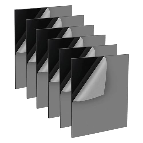 QEEYON 6 PCS Schwarz Acrylglas Platte A4 Schwarz Acrylplatten1MM Quadrat Acrylscheiben Laserschneidbar Acryl Kunststoffplatte für Schilder, DIY Display Projekte Handwerk,Malerei 29.7 x 21cm von QEEYON