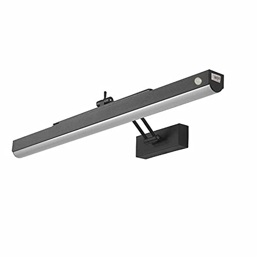 FREEDL LED Spiegelleuchte Bad mit Schalter, Schwarz Spiegellampe Badezimmer mit Bewegungsmelder, Modern Wandleuchte Badleuchte Schwenkbar Aluminium IP44 Schminklampe für Spiegel, 6000K,29cm6w von FREEDL