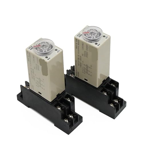 1 Stück H3Y-2 AC 220 V Relais-Wechselstrom-Leistungsschalter 0–30% Spannungs-/Stromversorgung 5 A Mit Steckdose Und DPDT-Stecker 1 Stück(Voltage DC 12V,0-5 Seconds) von QEJBQKWU