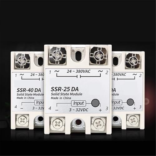 10A SSR 25A Halbleiterrelais 40A Ausgang 3-32VDC 24-480VAC 220V Einphasig DC ZU AC 40A Relais SSR Kühlkörper SSR 40DA 1St((AC controls AC) AA,3XL) von QEJBQKWU