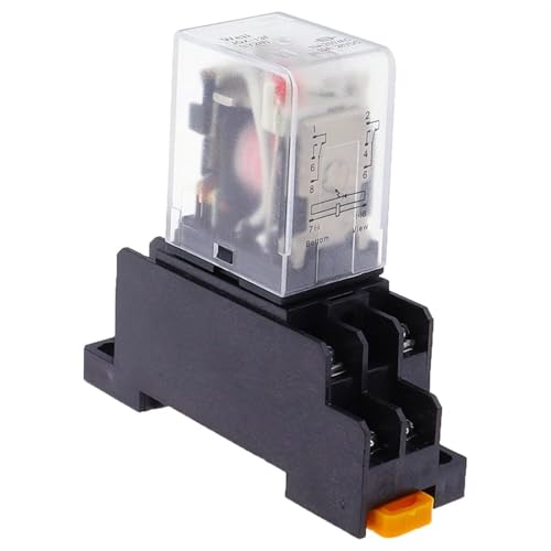12 V 24 V DC 110 V 220 V AC Spulenleistungsrelais LY2NJ 8 Pin HH62P JQX-13F mit Sockel(AC,380V) von QEJBQKWU