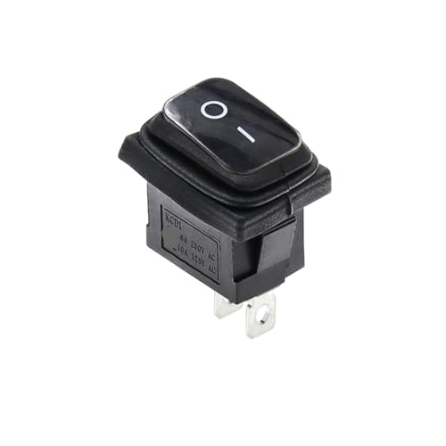 15X21MM Ein Aus Dichtung Wippschalter IP67 2 3Pin Beleuchtung 6A 10A 250VAC Druckknopfschalter Wippschalter 1Pcs(2Pin Black) von QEJBQKWU