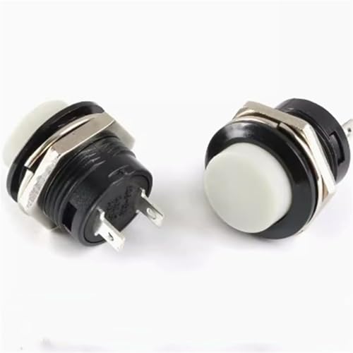 16mm Momentary Push Button Switch R13-507 Selbst-Recovery-Taste 6A 125V 3A 250V 1Pcs(WHITE) von QEJBQKWU