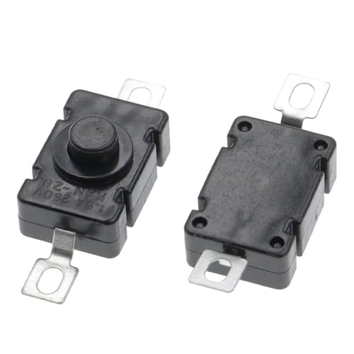 18X12MM Taschenlampe Schalter 1,5A 250VAC Selbst Locking Patch Typ Push Button Switch 2P-ON-OFF KAN-28 1Pcs von QEJBQKWU