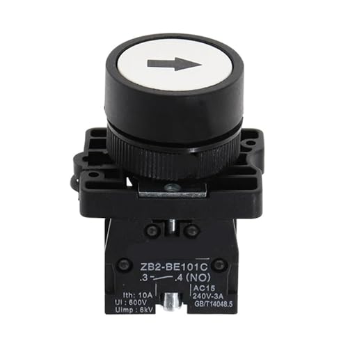 22mm Start Stop Taste Mit Dem Pfeil Symbol XB2 Flache Touch Schalter Taste Momentary 1Pcs(3 White -arrow) von QEJBQKWU