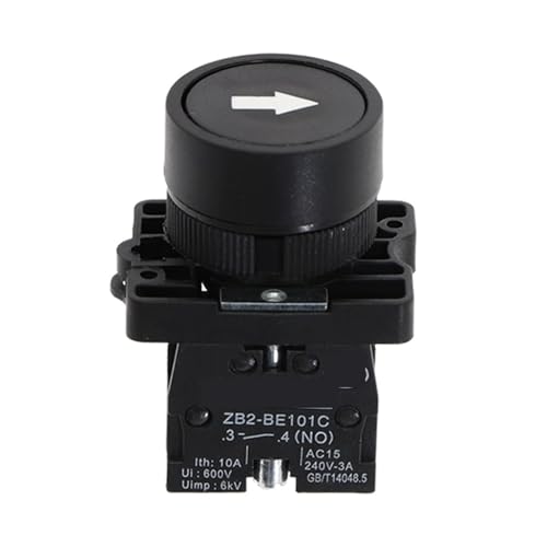22mm Start Stop Taste Mit Dem Pfeil Symbol XB2 Flache Touch Schalter Taste Momentary 1Pcs(5 Black -arrow) von QEJBQKWU