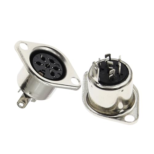 3/4/5/6/7/8PIN Panel Mount Weibliche Jack DIN Adapter MIDI Kabel Stecker 10Pcs(4P) von QEJBQKWU