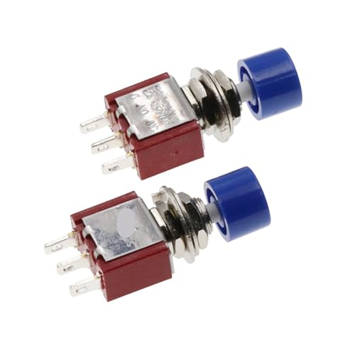 3Pin C-NO-NC 6MM Mini Momentary Automatische Rückkehr Push Button Switch AUF-(AUF) 2A 250VAC/5A 120VAC 1Pcs(Blue) von QEJBQKWU