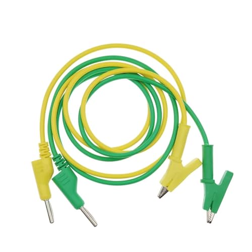 4MM Banana Zu Clip Multimeter Test Führt Stapelbar Kabel Draht 1M 1Pcs(Yellow) von QEJBQKWU