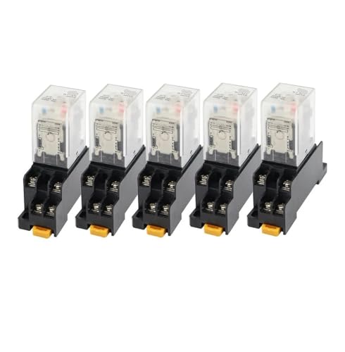 5 Stücke JQX-13F Kleines Elektromagnetisches Leistungsrelais DC12V DC24V AC110V AC220V LY2NJ Kleines Relais 10A 8 Pins Coil DPDT mit Sockel(AC,110V) von QEJBQKWU
