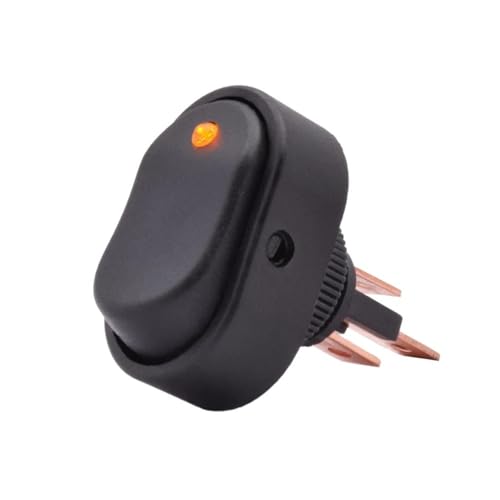 ASW-20D Auto Auto Boot Wippschalter EIN AUS 12VDC 30A Mit Punkt Beleuchtet Rot Grün Blau Gelb Taste T85 1/5Pcs(Yellow,5pcs) von QEJBQKWU