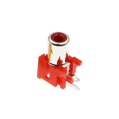 AV-8.4-5 2x Löcher 2Pins Steckdosen 90 Grad Audio Video Connecctors Buchsen Gelb Weiß Rot 10 Stücke(Red) von QEJBQKWU