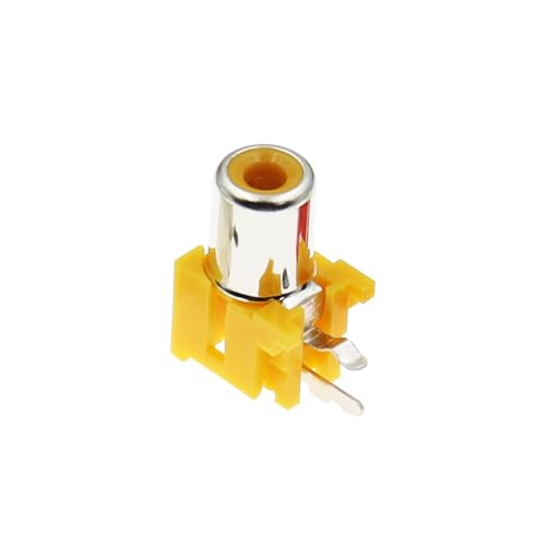 AV-8.4-5 2x Löcher 2Pins Steckdosen 90 Grad Audio Video Connecctors Buchsen Gelb Weiß Rot 10 Stücke(Yellow) von QEJBQKWU