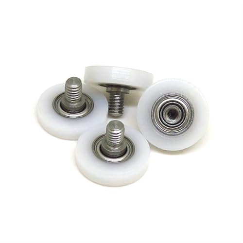 BS62315-4C1L5M4 15-mm-Paketlager-Flachriemenscheibe mit M4-Schraube 15xM4 Glasschiebetür-Stummschaltung Nylon-Radrolle 5 Stück(OD13 x W4 x M4) von QEJBQKWU